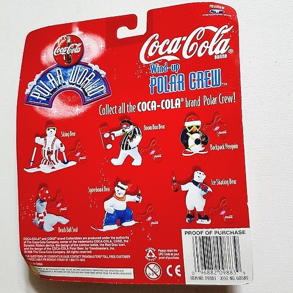 Coca-Cola Wind Up Polar Crew BOOM Box Bear Watch Him Dance Arms Head Movements - Picture 7 of 8